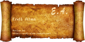 Endl Alma névjegykártya